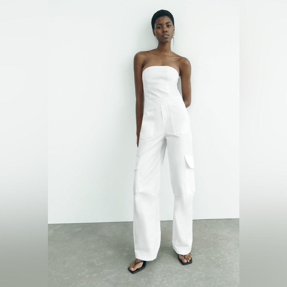 Zara Long Cargo Jumpsuit
